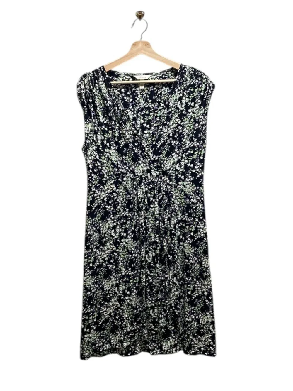 Soma Jersey Knit Floral Dress Black Size L Cottagecore Spring Bohemian Vacation - Picture 2 of 12